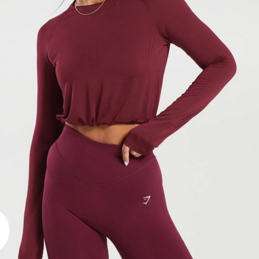Gymshark Long Sleeve Cinch Cropped Shirt - USED